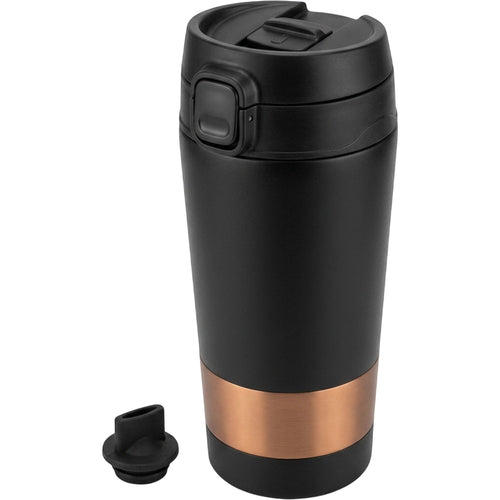 Zptwn Push-Button Vacuum Travel Mug 16 oz Graphite Copper - Product view